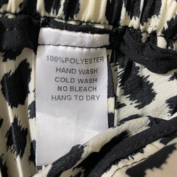 Melrose with Love Animal Print Maxi Skirt Women M Black Cream Pleated Accordion - Picture 5 of 8